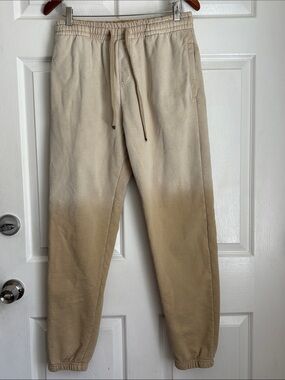 TALENTLESS Neutral Ombre Jogger Sweatpants Sz Medium Cream Tan loungewear Unisex